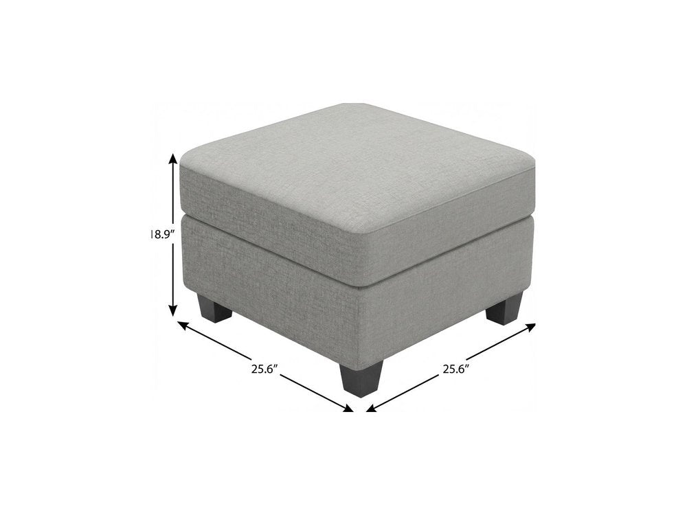 Black Velvet Storage Ottoman - 25-inch