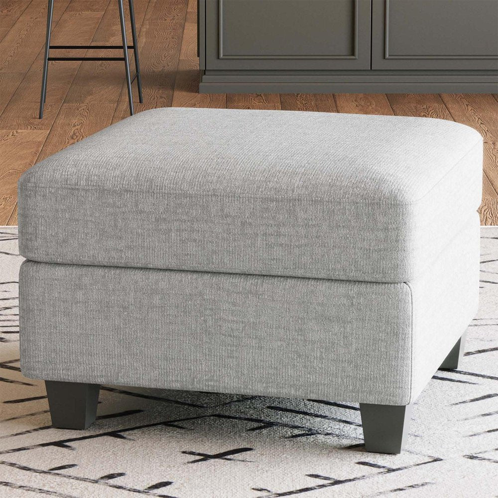 Black Velvet Storage Ottoman - 25-inch