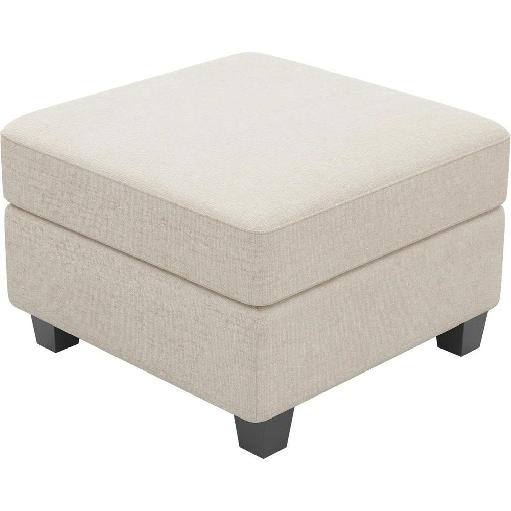 Black Velvet Storage Ottoman - 25-inch
