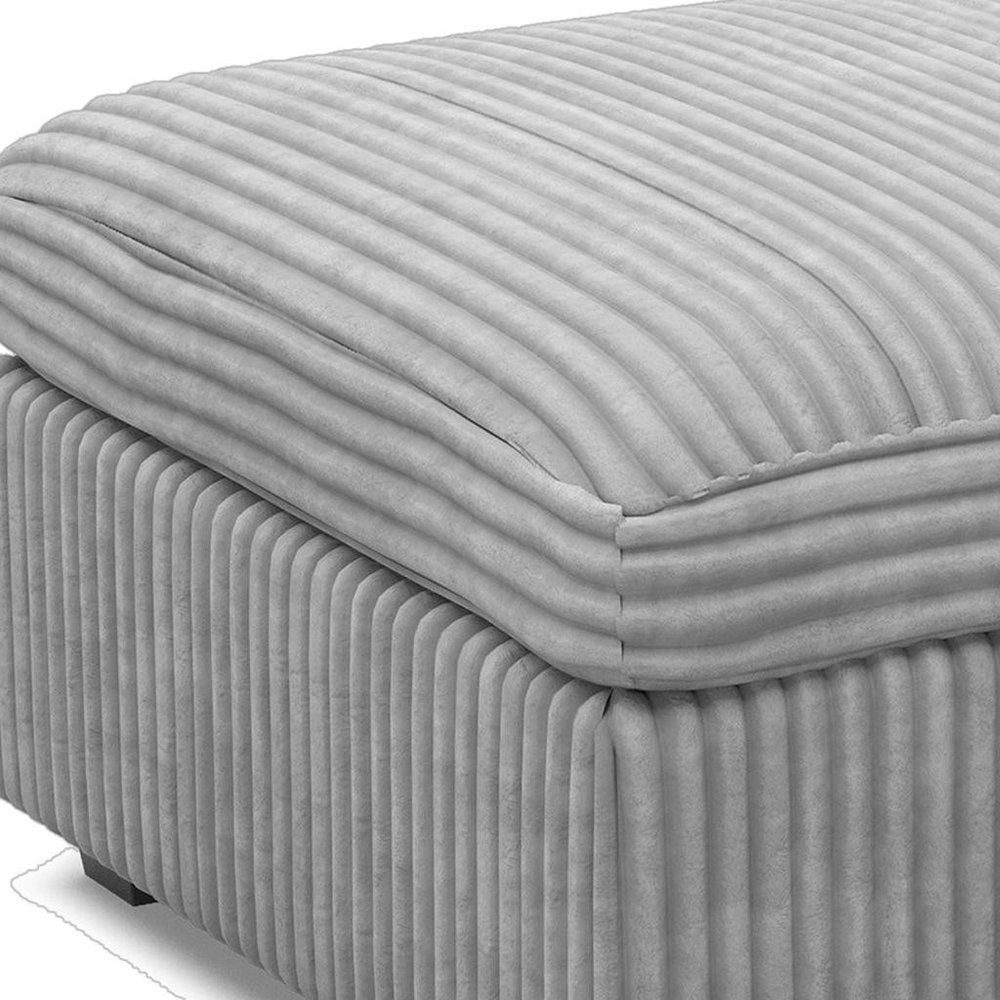 Beige and Black Chenille Storage Ottoman - 30-inch