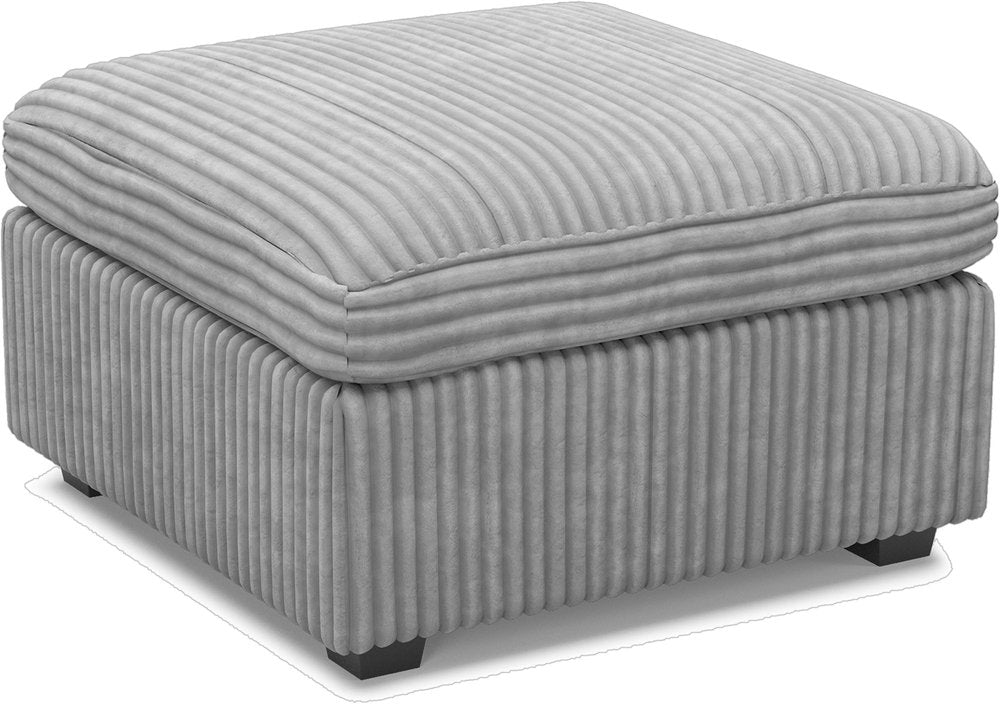Beige and Black Chenille Storage Ottoman - 30-inch