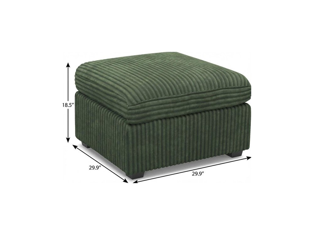 Beige and Black Chenille Storage Ottoman - 30-inch