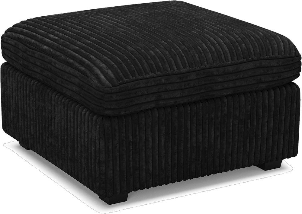 Beige and Black Chenille Storage Ottoman - 30-inch
