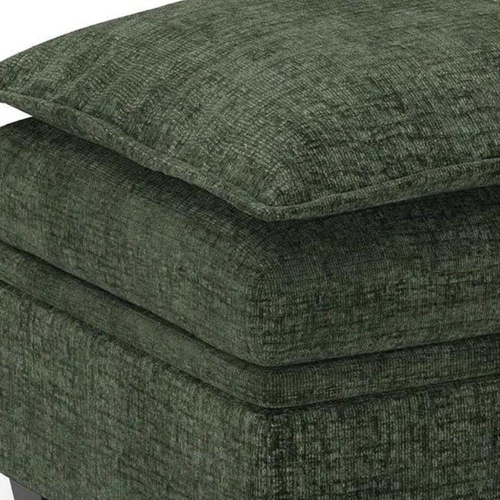 Green and Black Chenille Storage Ottoman - 30-inch