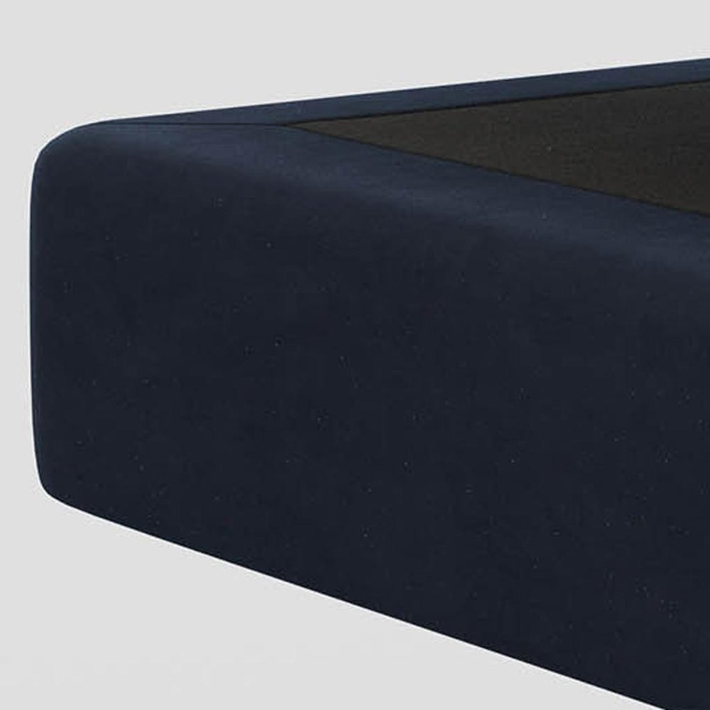 Beige and Black Velvet Ottoman - 32-inch