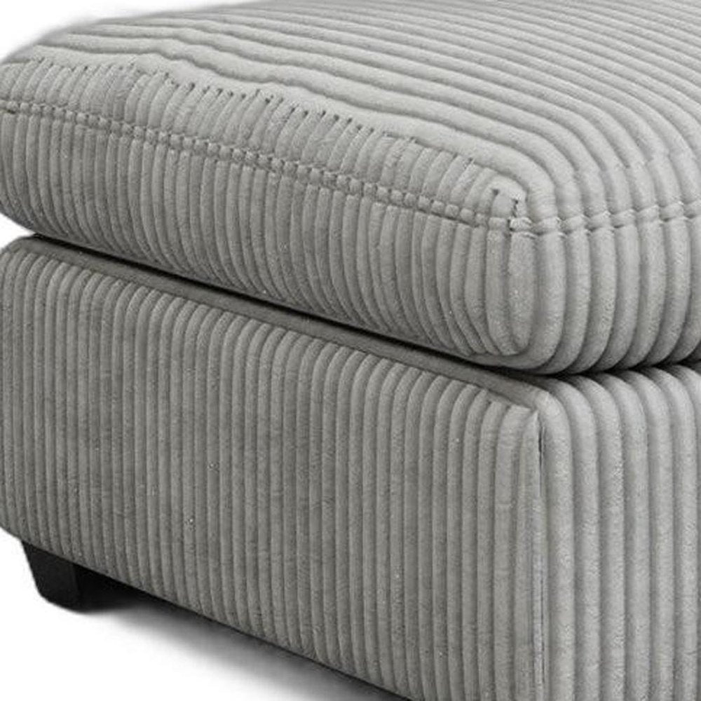 Beige and Black Velvet Ottoman - 32-inch