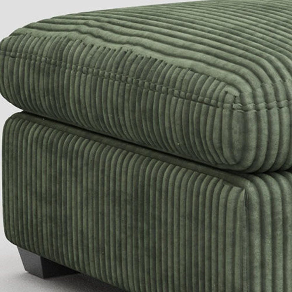 Beige and Black Velvet Ottoman - 32-inch