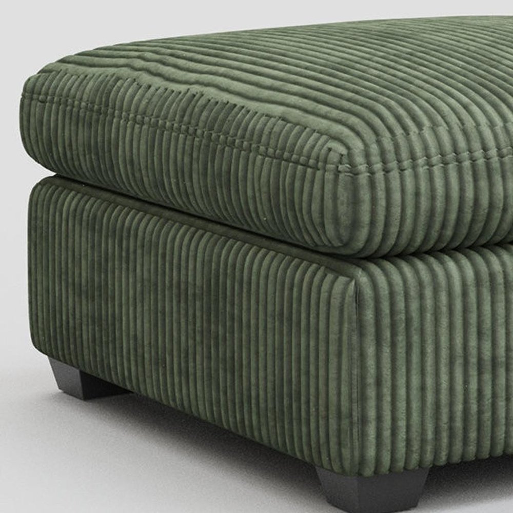 Beige and Black Velvet Ottoman - 32-inch