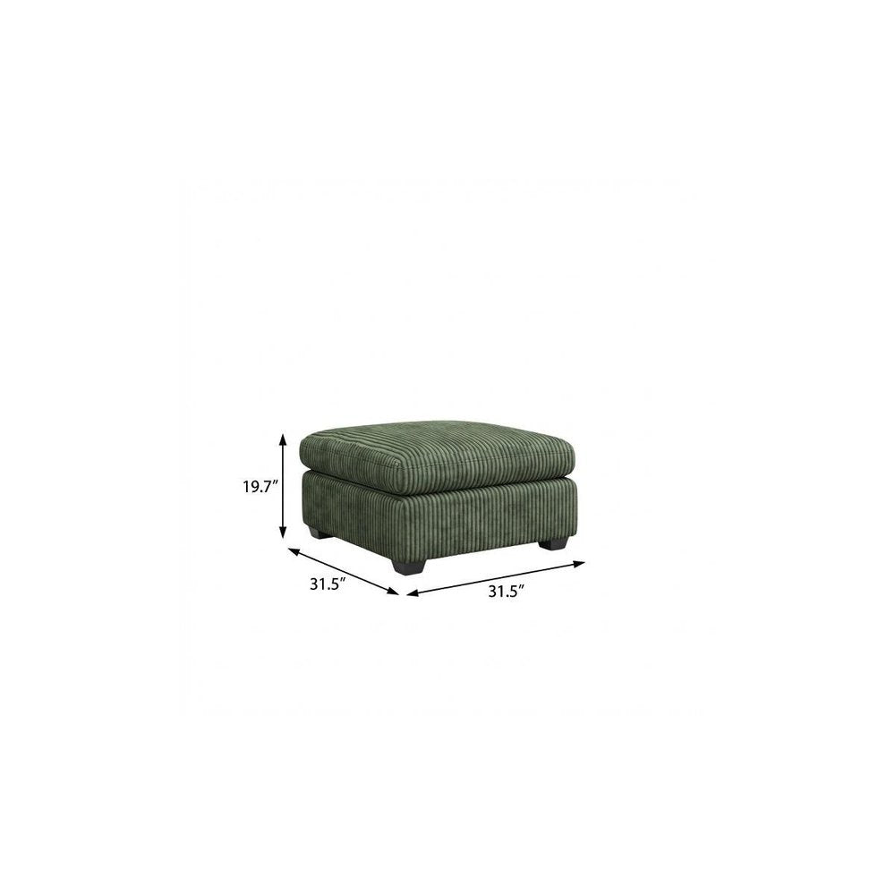 Beige and Black Velvet Ottoman - 32-inch
