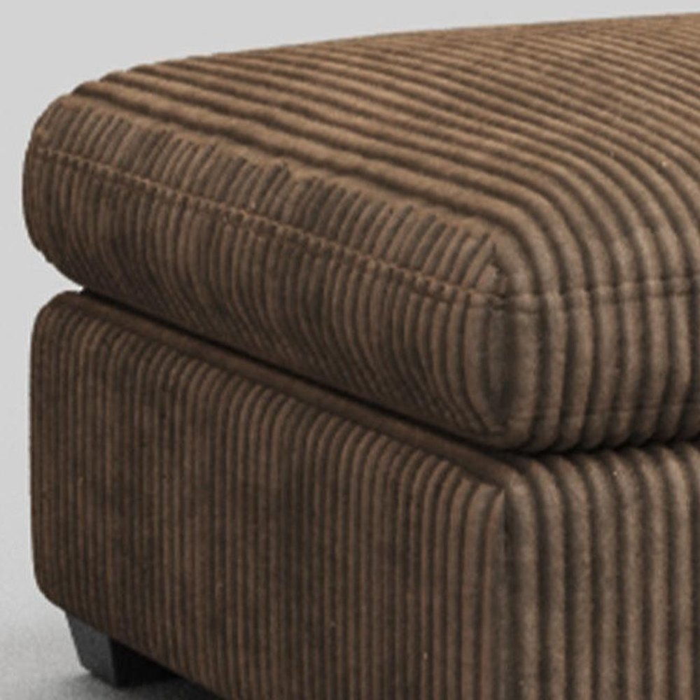 Beige and Black Velvet Ottoman - 32-inch