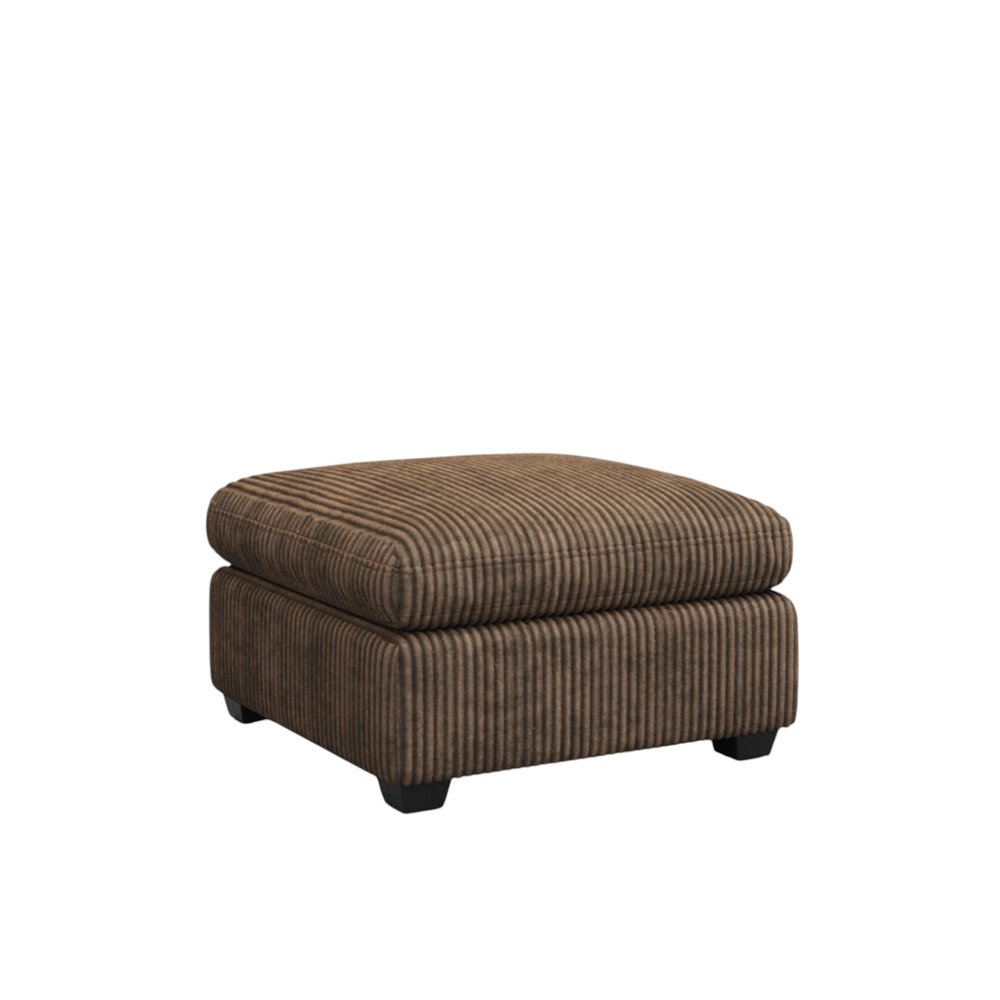 Beige and Black Velvet Ottoman - 32-inch