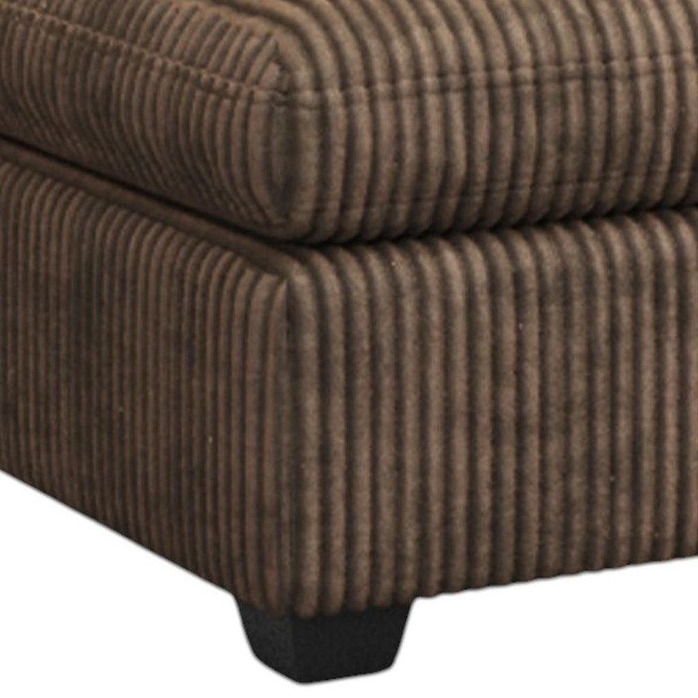 Beige and Black Velvet Ottoman - 32-inch