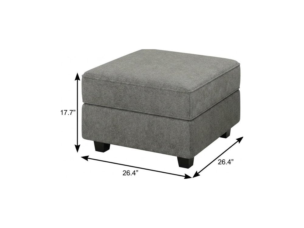 Teal Blue and Black Solid Wood and Microfiber Storage Ottoman - 26-inch