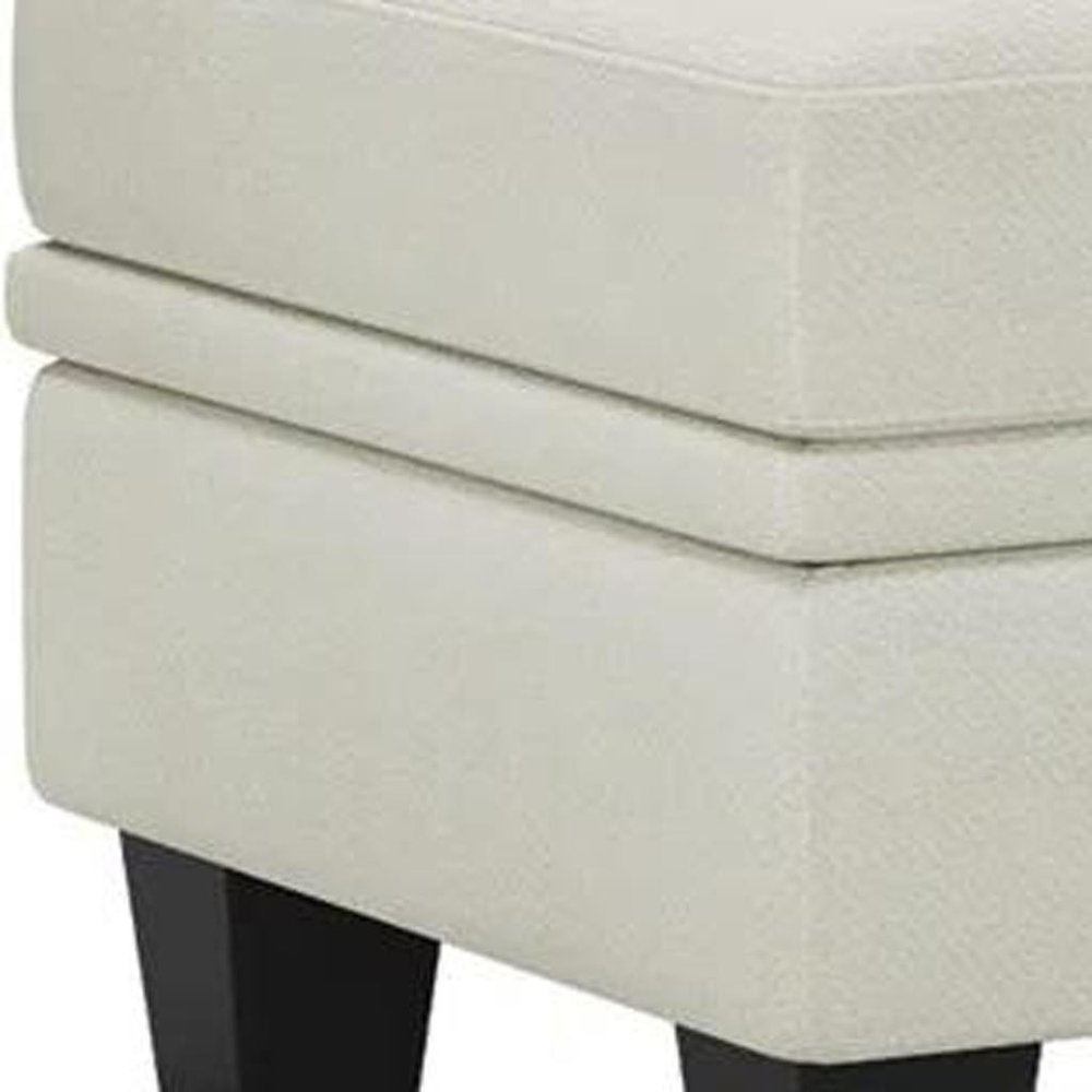 Beige and Black Chenille Storage Ottoman - 46-inch