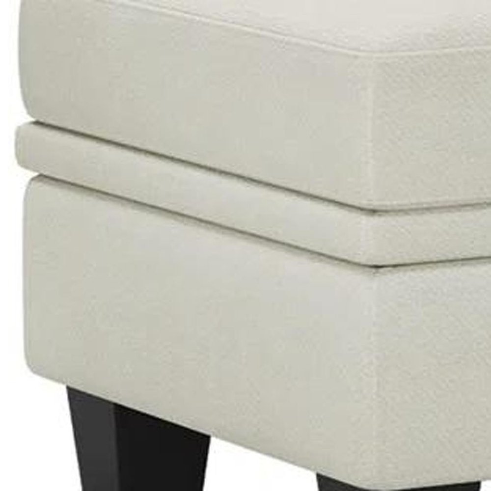 Beige and Black Chenille Storage Ottoman - 46-inch