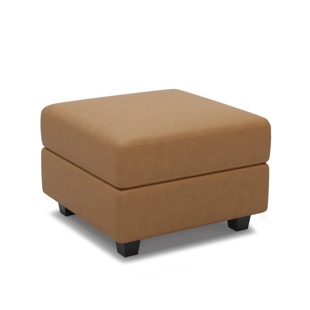 Teal Blue and Black Solid Wood and Microfiber Storage Ottoman - 26-inch
