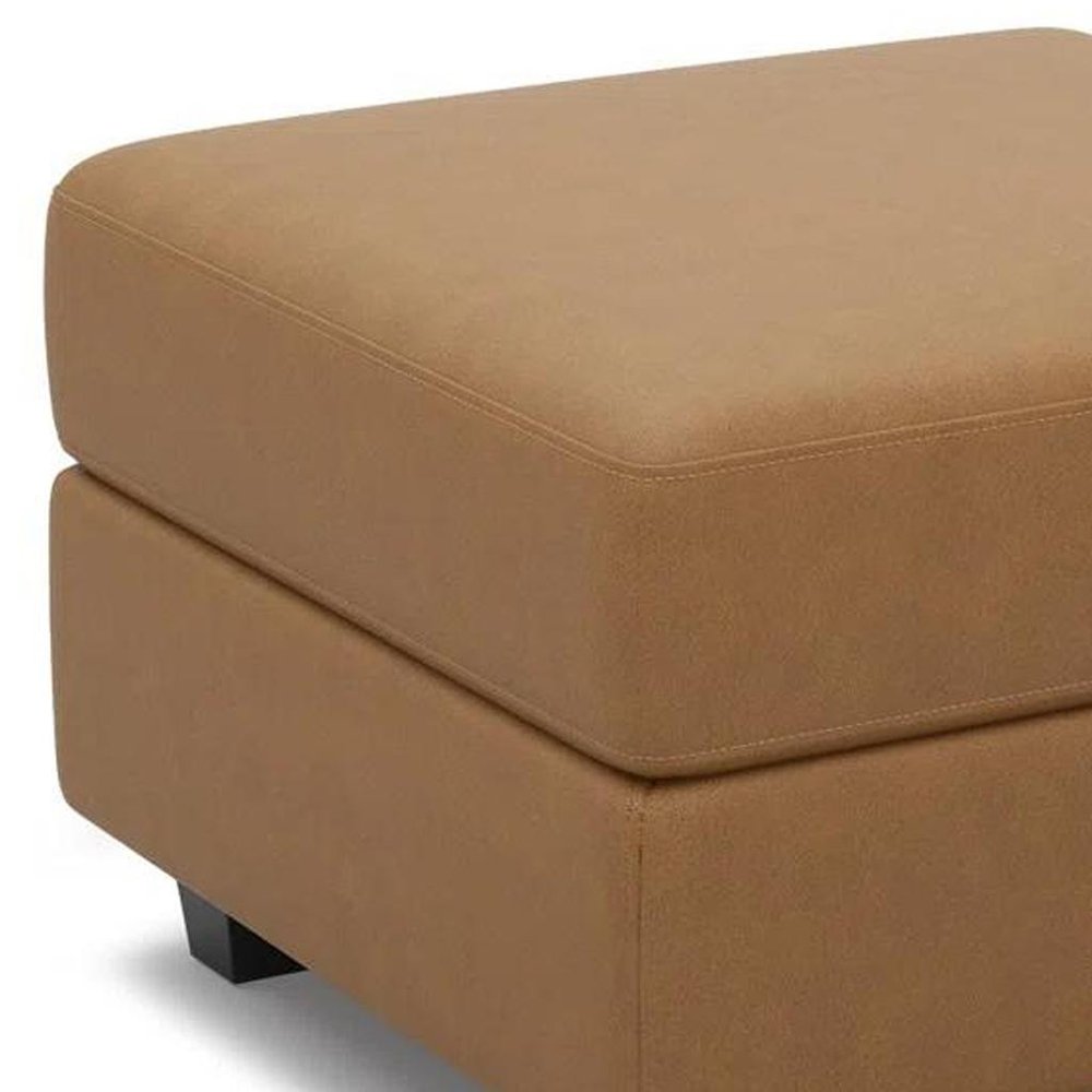 Teal Blue and Black Solid Wood and Microfiber Storage Ottoman - 26-inch