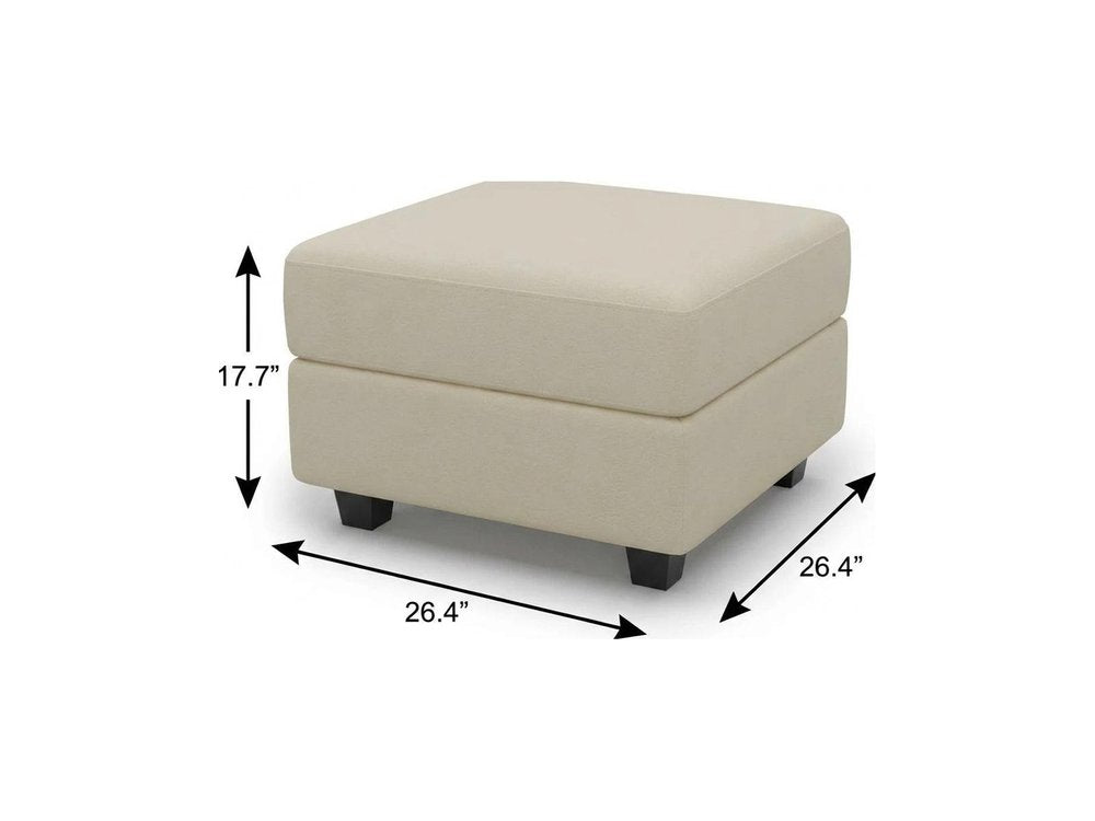 Teal Blue and Black Solid Wood and Microfiber Storage Ottoman - 26-inch