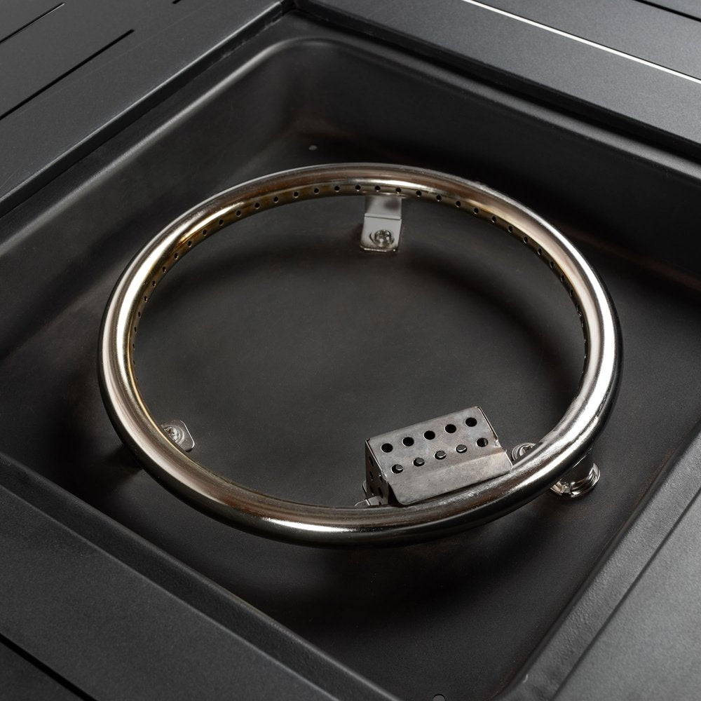50000 Btu 28 Black Rattan Propane Square Fire Pit with Cover