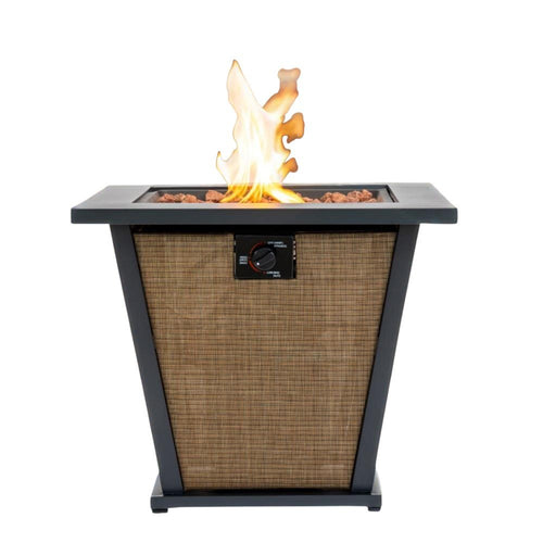 50000 Btu 28 Black Steel Propane Square Fire Pit with Cover