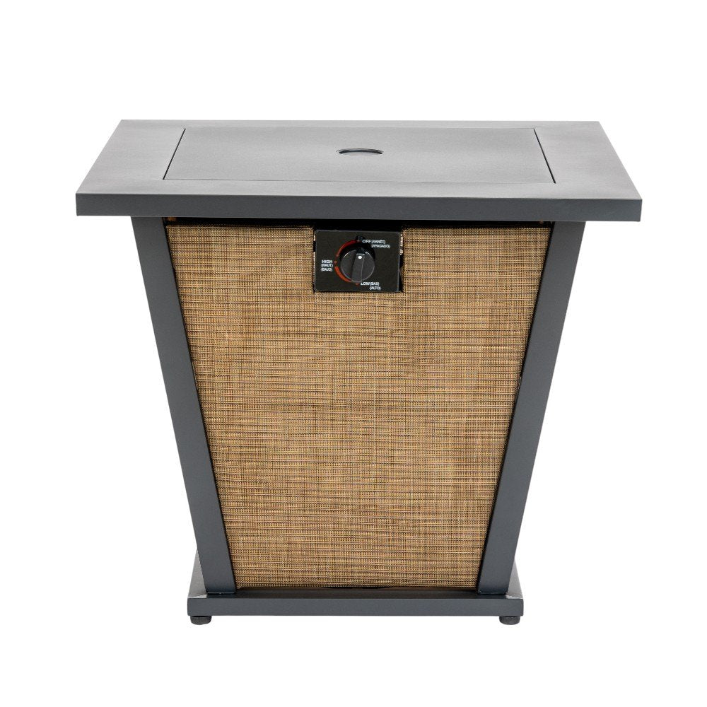 50000 Btu 28 Black Steel Propane Square Fire Pit with Cover