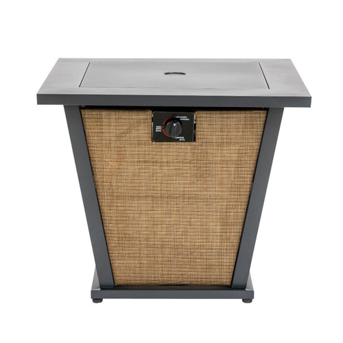50000 Btu 28 Black Steel Propane Square Fire Pit with Cover