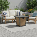 50000 Btu 28 Black Steel Propane Square Fire Pit with Cover