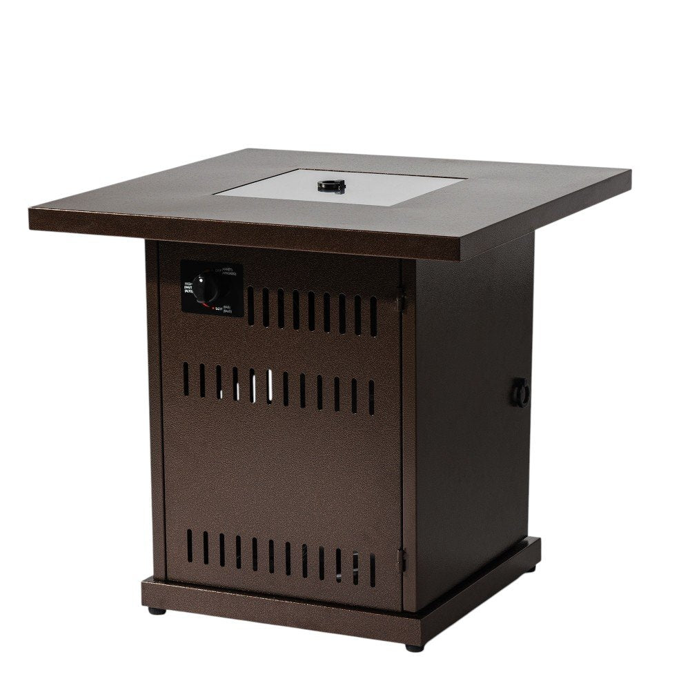 50000 Btu 27 Brown Steel Propane Square Fire Pit Table with Cover
