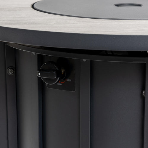 50000 Btu 30 Black Steel Propane Column Fire Pit with Cover