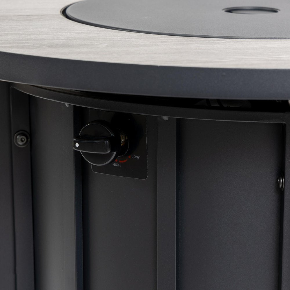 50000 Btu 30 Black Steel Propane Column Fire Pit with Cover