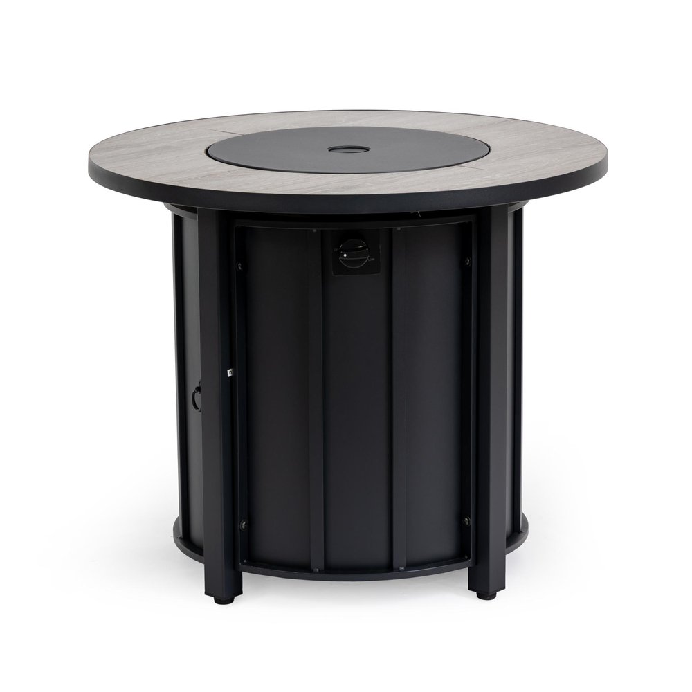50000 Btu 30 Black Steel Propane Column Fire Pit with Cover