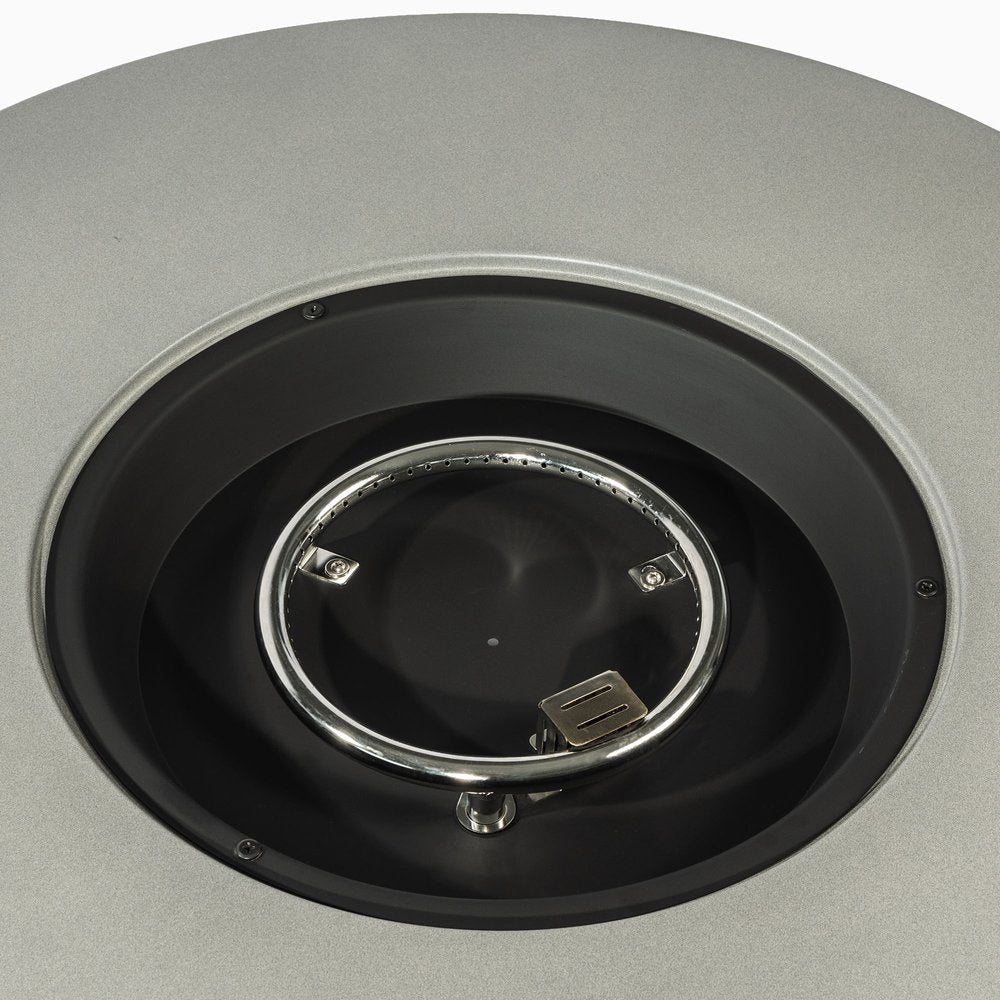 50000 Btu 37 Gray Steel Propane Round Fire Pit with Cover
