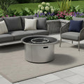 50000 Btu 37 Gray Steel Propane Round Fire Pit with Cover