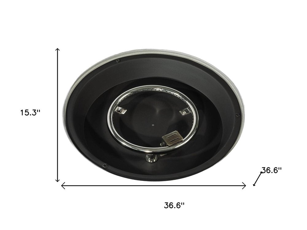 50000 Btu 37 Gray Steel Propane Round Fire Pit with Cover