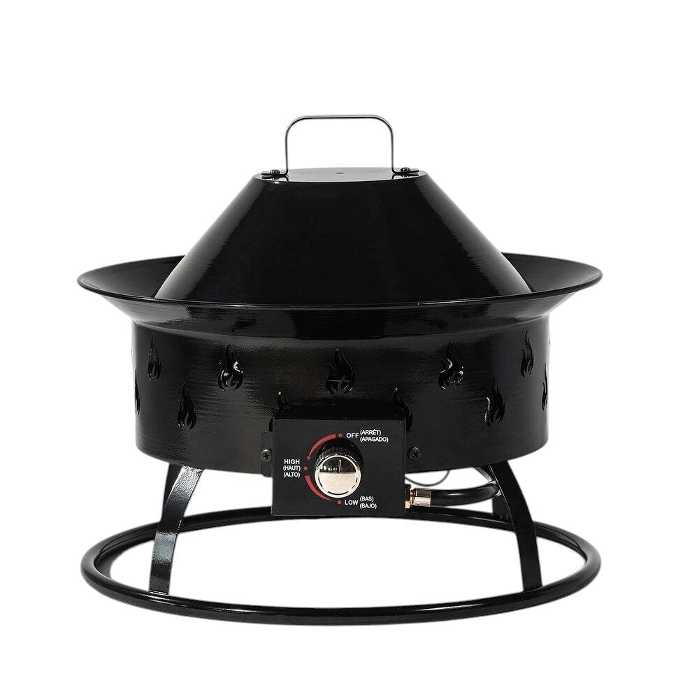 50000 Btu 19 Black Steel Propane Portable Tabletop Round Fire Pit