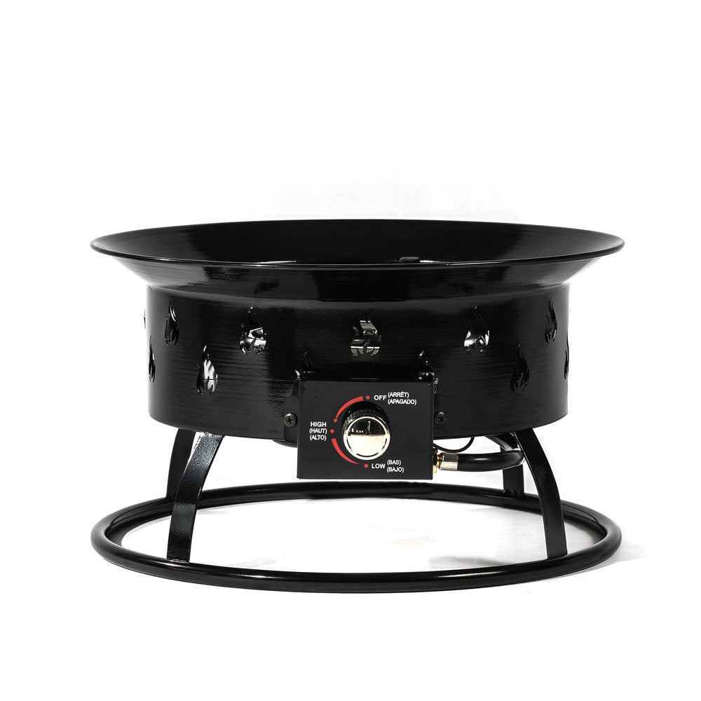 50000 Btu 19 Black Steel Propane Portable Tabletop Round Fire Pit