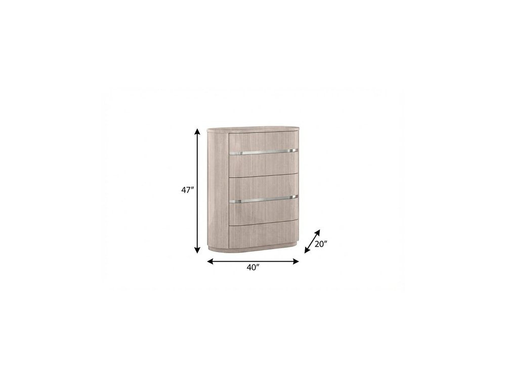 Beige Wood Four Drawer Dresser - 40-inch