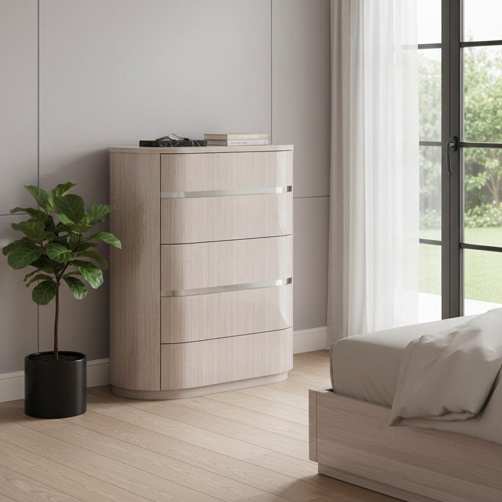 Beige Wood Four Drawer Dresser - 40-inch