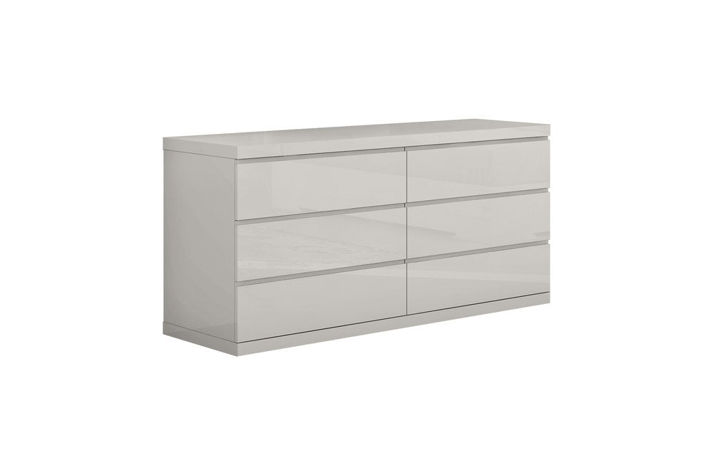 Gray Wood Six Drawer Double Dresser - 63-inch