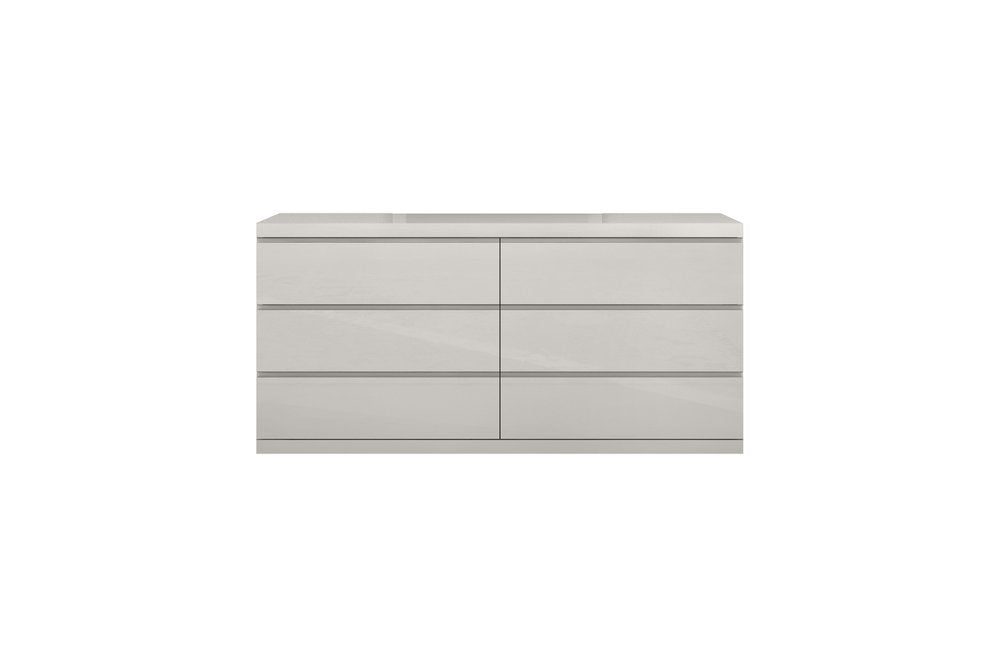 Gray Wood Six Drawer Double Dresser - 63-inch