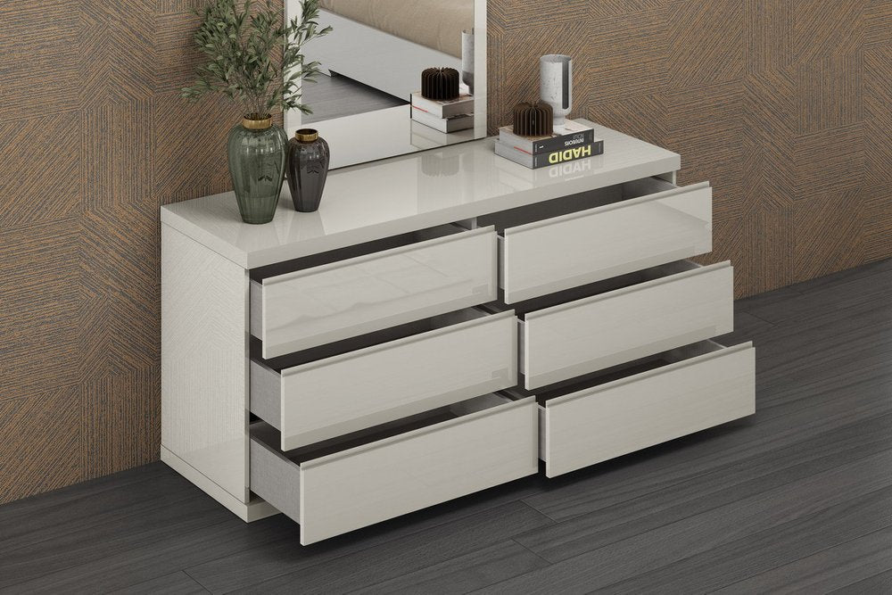 Gray Wood Six Drawer Double Dresser - 63-inch