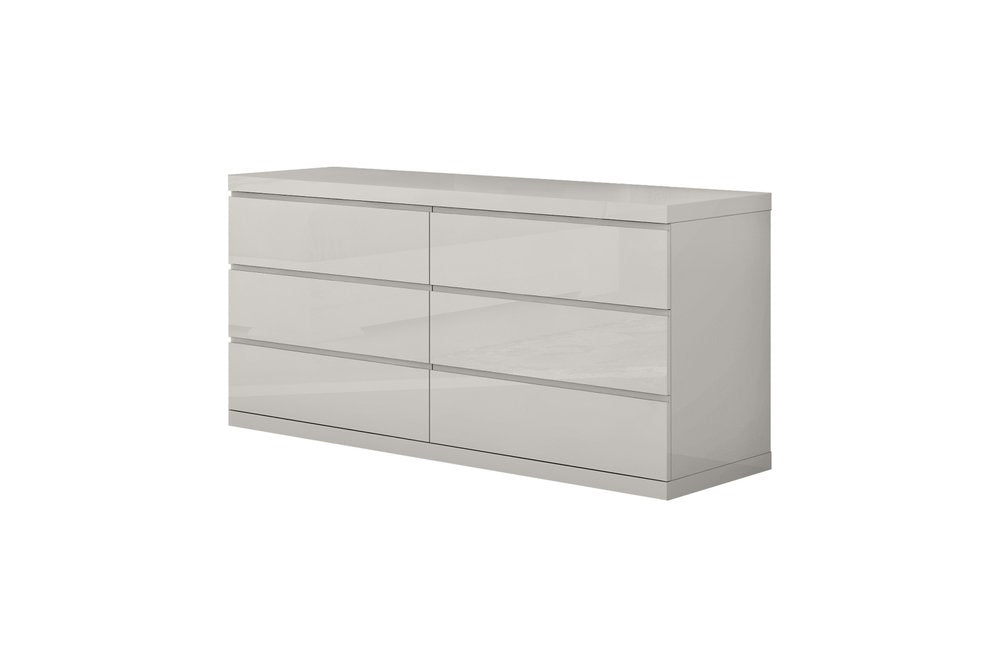 Gray Wood Six Drawer Double Dresser - 63-inch