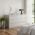 Gray Wood Six Drawer Double Dresser - 63-inch