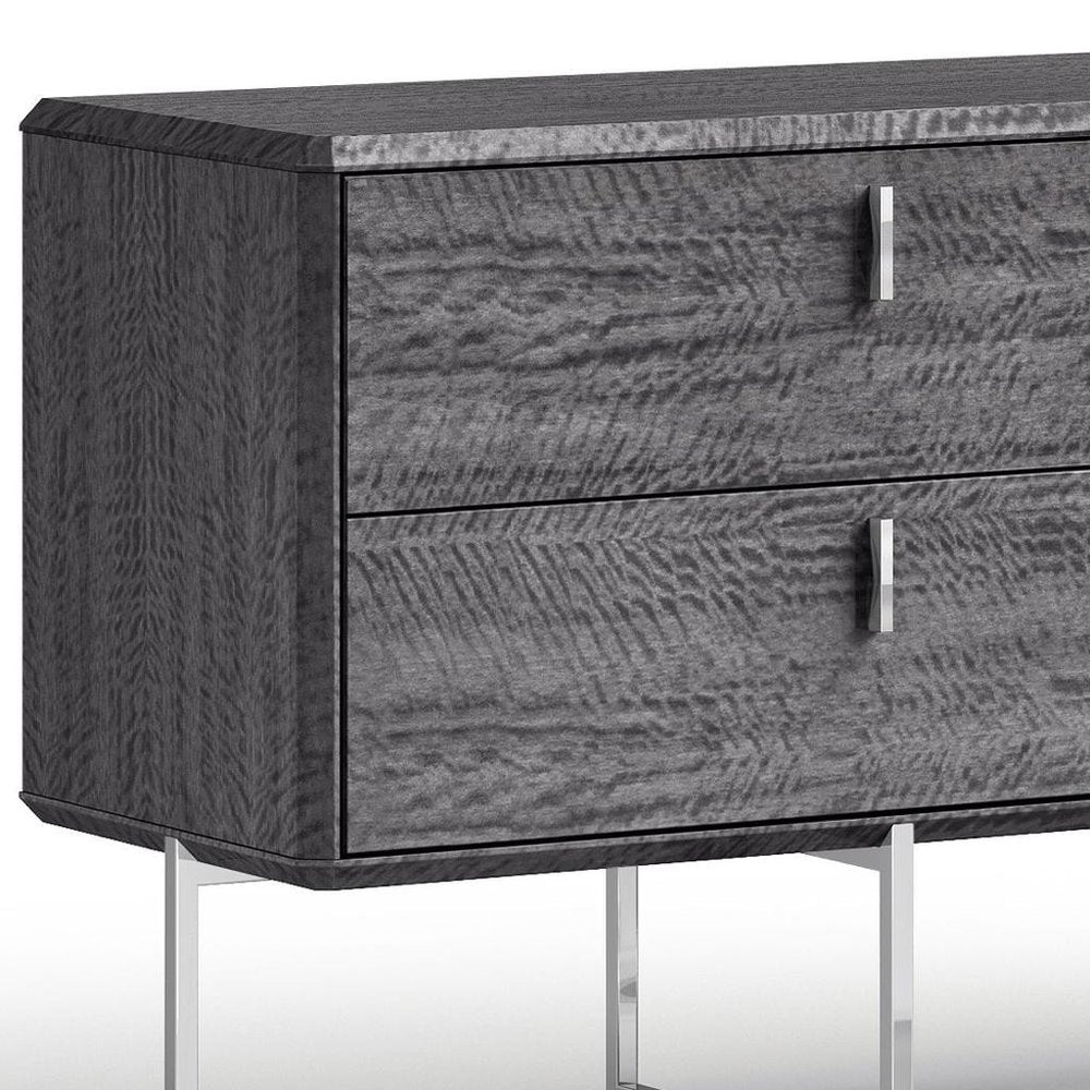 Gray Wood Four Drawer Double Dresser - 70-inch