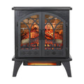 Black Metal Electric Fireplace - 24-inch