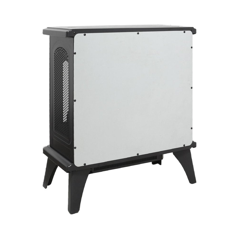 Black Metal Electric Fireplace - 24-inch