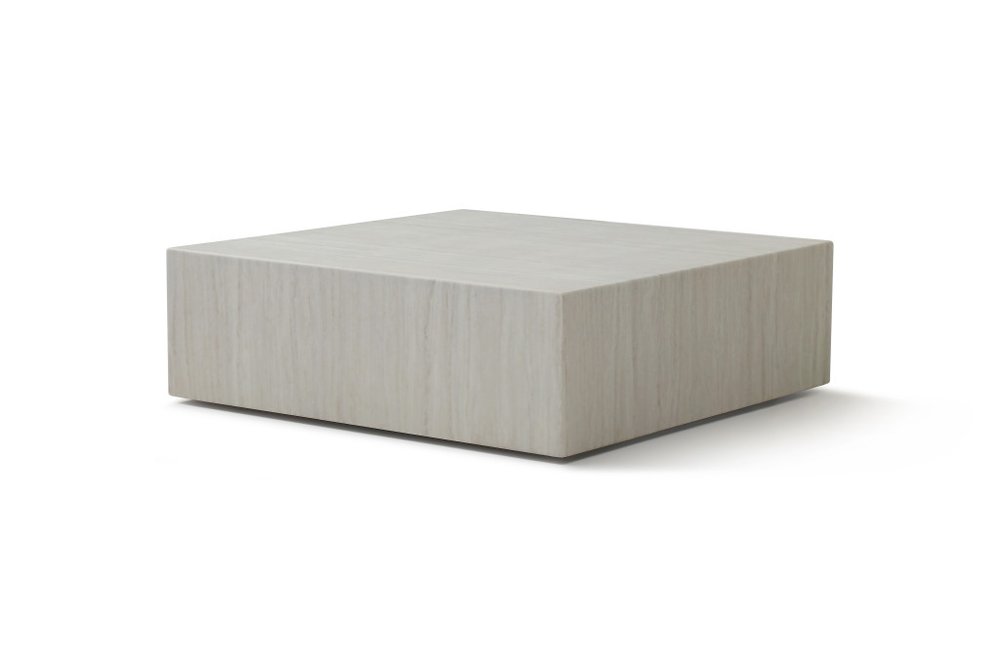 Beige Stone Square Block Coffee Table - 35-inch