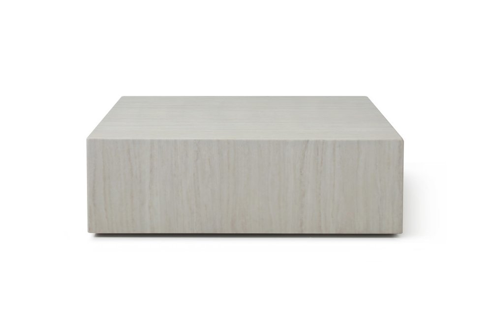 Beige Stone Square Block Coffee Table - 35-inch