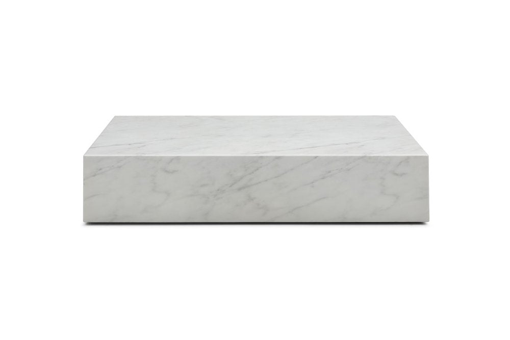 White Genuine Marble Block Coffee Table - 55-inch