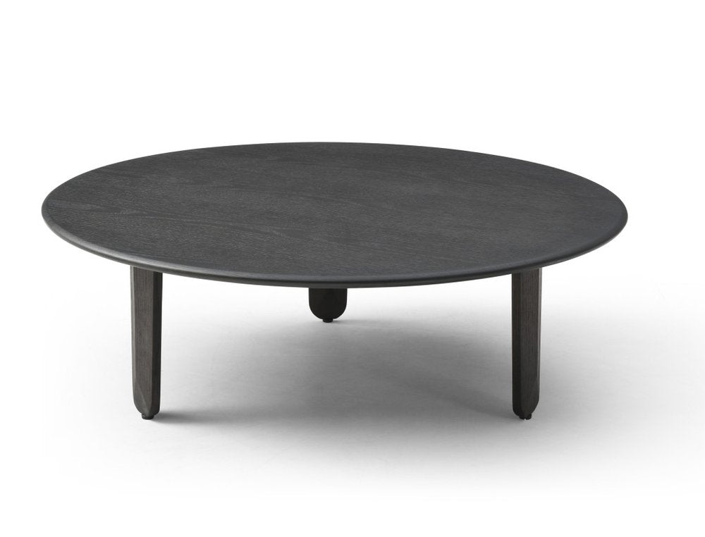 Black Solid Wood Round Coffee Table - 41-inch